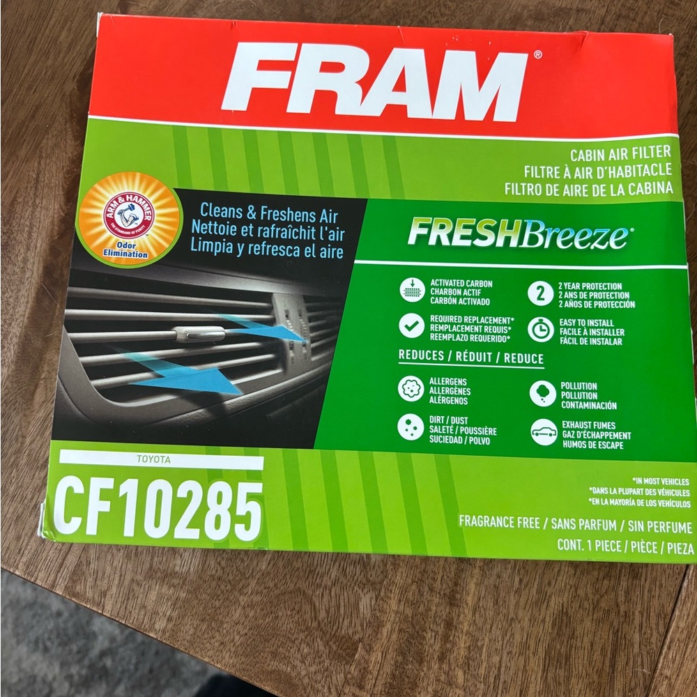 2 FRAM Fresh Breeze Cabin Air Filters CF10285